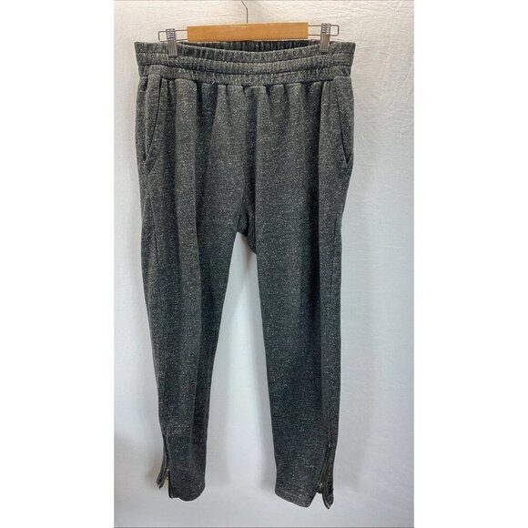 Pact Pants Men size L Black Ankle Zip Joggers Sweats Terry Organic track pant